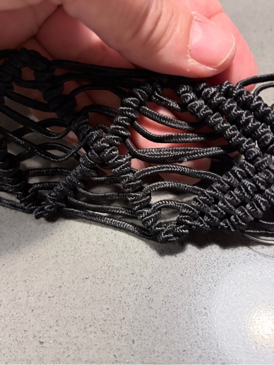 J. Crew Black Braided Tassel Waist Belt  Macramé Woven  M/L Leather Trim Boho main image 6